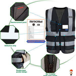 Gilet de sécurité réfléchissant haute visibilité avec bandes réfléchissantes sur le devant, vêtements de travail de sécurité pour la construction, prix d'usine - Product Image 4