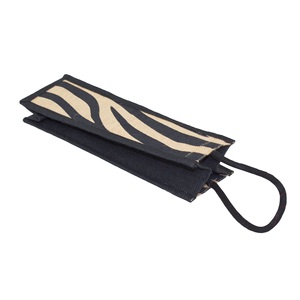 Sac en toile de jute pour spiritueux, imprimé texture animale, avec poignée en corde, en jute laminée PP, pour une bouteille de vin ou de whisky, sac de courses - Product Image 3