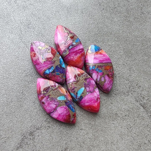 Turquesa Natural Rosa de Ostra Espinosa Calibrada en Forma de Marquesa para Joyería, Todos los Tamaños Disponibles al por Mayor - Product Image 2