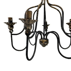 Fabulous Vintage Iron Chandelier Circle Shape <b>Lighting</b> <b>Fixture</b> Ceiling Decorations Black Metal Spiral Design - Product Image 2