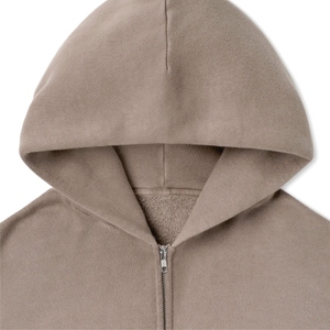 Sweat-shirt à capuche unisexe surdimensionné avec fermeture éclair, couleur unie, en molleton, décontracté, pour l'automne, coupe classique, en coton tricoté - Product Image 2