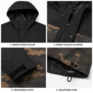 Veste de snowboard pour homme imperméable et camouflage personnalisée, coupe-vent, thermique, à capuche, pour les sports d'hiver en plein air - Product Image 4