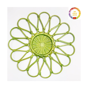 Rattan Placemat | Handmade Flower Design | Wicker Charger <b>Plate</b> | Eco Dining Decor | Wholesale - Product Image 2