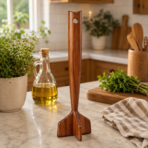 Hachoir à viande en bois d'acacia |   Éminceur à viande à 3 lames en bois, ustensile de cuisine à prise facile pour mélanger et écraser la viande - Product Image 2