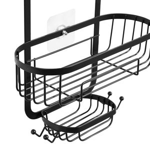 Mensola angolare a 3 livelli in acciaio per doccia, montabile, per l'organizzazione del bagno - Product Image 2