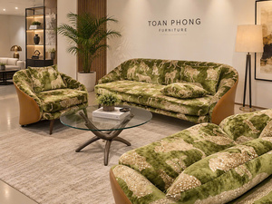Modern Retro Three Seat Upholstered <b>Sofa</b> <b>Set</b> with Matching Armchairs for Apartment Living Room Hotel Lounge Furniture - Product Image 5