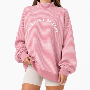 Sudadera de Cuello Alto para Mujer, Tejido de Felpa de Algodón Suave, Corte Holgado, Marca Personalizada, Proveedor Directo de Fábrica - Product Image 1