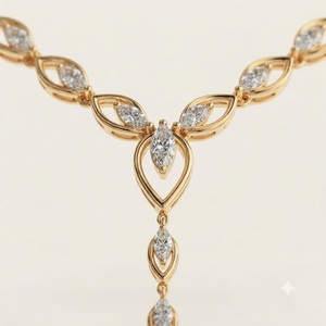 สร้อยคอเพชรเลี้ยงในห้องปฏิบัติการ Queen's Aria Donna |   สร้อยคอทองคำเหลือง 14K 18K ทรงมาร์คีส์ DEF VVS/VS สำหรับผู้หญิง |   ของขวัญงานแต่งงาน - Product Image 3