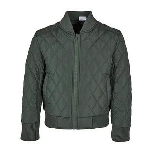 Trendy <b>Men</b> Diamond Quilted <b>Flight</b> <b>Jacket</b> Waterproof Warm Padded Outerwear With Ribbed Collar And Cuffs - Product Image 1