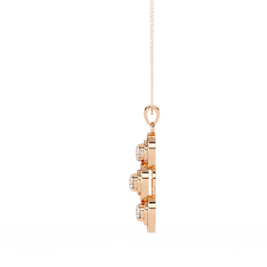 Minimalist 14K <b>Solid</b> <b>Gold</b> Round Cut Set Lab Diamond Solitaire <b>Pendant</b> Necklace for Women Party Gift - Product Image 3