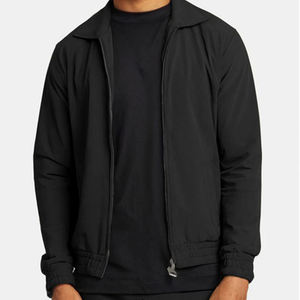 Men's Black Full Zip Hooded <b>Track</b> <b>Jacket</b> Casual Autumn Wear Regular Fit 100% Polyester Solid Color Midweight Side Pockets - Product Image 5