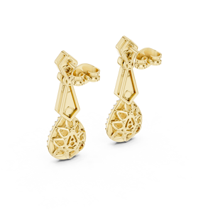 SERAPHINA DROP LAB GROWN DIAMOND STUDS SET IN 18KT YELLOW GOLD <b>FOR</b> WOMEN'S ENGAGEMENT WEDDING VALENTINE <b>GIFT</b> EVENT EVERYDAY WEAR - Product Image 3