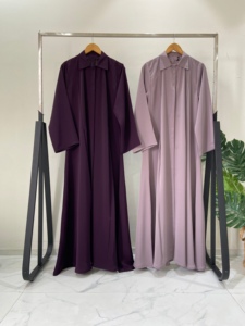Caftán Abaya Elegante y Transpirable para Eid, Hecho a Mano en Turquía, Largo hasta el Suelo, Manga Larga, Cuello Sólido, Ideal para Fiestas Nocturnas - Product Image 4