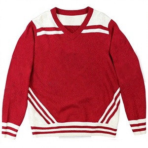 Suéteres y Cárdigans Personalizados con Logotipos, Cuello en V Rojo, Manga Larga, 100% Acrílico, Ropa de Otoño e Invierno - Product Image 2