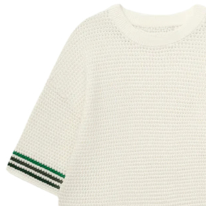 Camiseta de punto de ganchillo para hombre, manga corta, transpirable, de algodón, estilo casual, para verano, ropa de calle, venta al por mayor, OEM, fábrica personalizada - Product Image 4