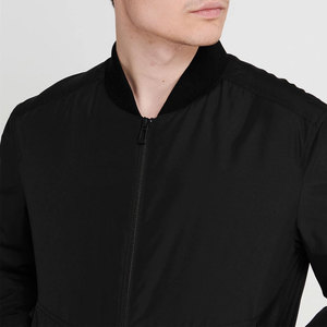 Latest Design <b>Winter</b> Men's High Quality 100% Polyester Coated Canvas Streetwear Bomber <b>Jacket</b> Stand Collar Front Windproof - Product Image 3