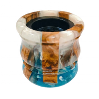 Nouveau brûleur à bakhoor en bois d'acacia et résine époxy, fait main, durable, avec couleur et logo personnalisables, pour parfum d'intérieur, cadeau du Ramadan 2027