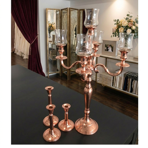 Metal Copper Plated <b>Candelabra</b> & Candle Stand for Living Room Christmas Lighting decorated Luxury <b>Candelabra</b> for Sale - Product Image 1