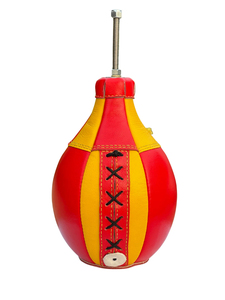Custom Brand Genuine Leather Punchball OEM Boxing Speedball Heavy Duty High Quality Barrel-shaped Retro Gym Speed Bag LPB-0009 - Product Image 4