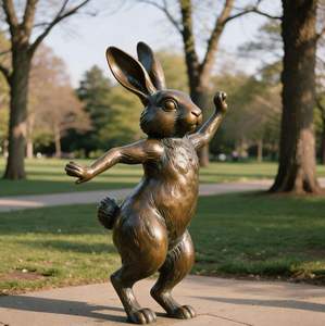 Aluminum Bunny Statue <b>Garden</b> Decor Ideal <b>For</b> Home <b>Gardens</b> Lawns Pathways And Decorative Outdoor Corners - Product Image 2
