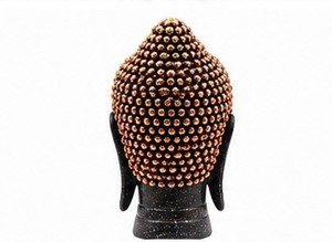Black <b>Gold</b> Buddha Head <b>Statue</b> Polyresin Hand Painted Feng Shui Sculpture Durable Tabletop Home Office Decor - Product Image 4