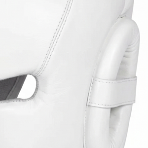 ASKAR WEAR IND <b>Boxing</b> <b>Headgear</b> PU Leather White Protective Training Gear - Product Image 3