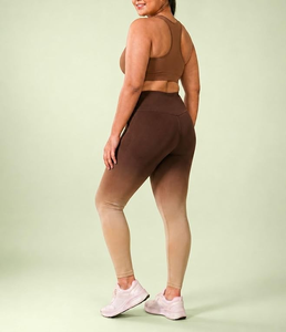 Ensemble de sport pour femme OEM, imprimé tie-dye, couleur unie, séchage rapide, respirant, fitness, course à pied, yoga, 2 pièces, soutien-gorge et leggings - Product Image 6