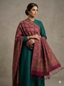 Pañuelo Hijab de Pashmina Rojo Paisley para Mujer, Suave, Cálido, de Viscosa, Largo, Ligero, para Uso Diario en Invierno, Proveedor Mayorista - Product Image 4