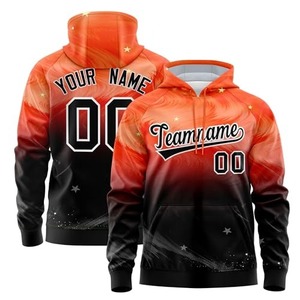 Custom Unisex <b>Hoodie</b> Pink Teal Gradient Sublimated Polyester Fleece Team <b>Name</b> Number Front Pocket Casual Autumn OEM - Product Image 3