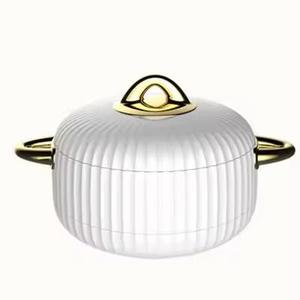 Luxury Stainless Steel Casserole Pot With Lid Modern Ribbed Design Cooking Pot For Hotel Restaurant <b>Kitchen</b> Dining - Product Image 1