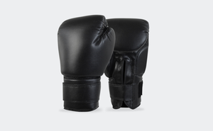 Guantes de boxeo de cuero negro con cierre de cordones en la muñeca, diseño de dedos completos, equipo de entrenamiento para adultos, guantes de boxeo profesionales, accesorios de gimnasio - Product Image 5