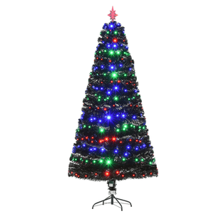 Albero di Natale Artificiale Ecologico Preilluminato a Forma di Stella, 210cm, con Luci LED e Base Personalizzabile - Product Image 3