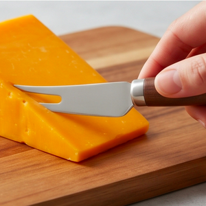 Juego de cuchillos para queso de acero inoxidable con mango de madera duradero, espátula y tenedor, 2 piezas para uso en la cocina - Product Image 4