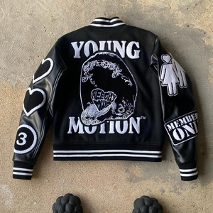 High Quality High Street Eco-Friendly Breathable Wool Custom <b>Men's</b> College Baseball Bomber Varsity <b>Jacket</b> Manufacturer - Product Image 4