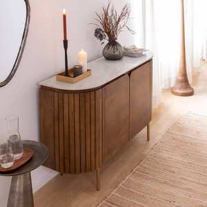 Aparador Vandana Stellar Lyra de madera de mango y mármol Siena - Product Image 6