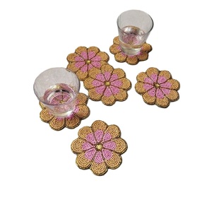 Stylish Seed Beads Decorative Coaster For Dining Table Use Beautiful Beaded Embroidery Coaster For Home Table Setting - Product Image 4