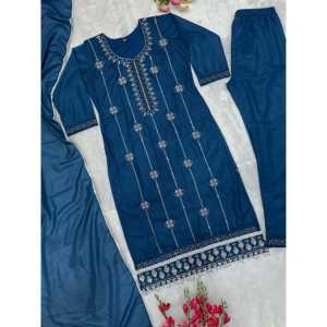 Pantalon et dupatta brodés de motifs de designer, vêtements de fête indiens et pakistanais - Product Image 5