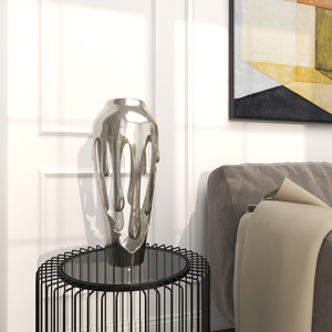 Vase à fleurs en aluminium de luxe classique pour décoration de mariage, vase doré de luxe en alliage d'aluminium, vase décoratif atmosphérique pour la maison - Product Image 1