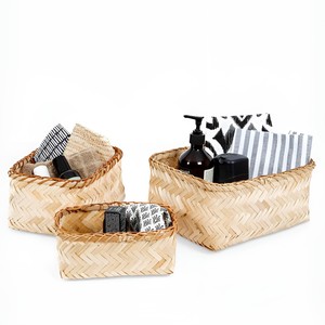 Juego de cestas decorativas para guardar regalos, cestas nido hechas a mano, contenedores de almacenamiento de bambú - Product Image 4