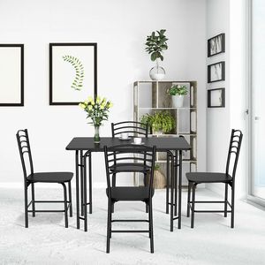 Set da Pranzo Classico in Legno Massello con Tavolo Rettangolare e 6 Sedie per Cucina - Product Image 1