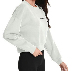 Nuevas sudaderas cortas de moda con logo personalizado, hechas de algodón/poliéster, sudaderas cortas para mujer en venta en línea. - Product Image 3