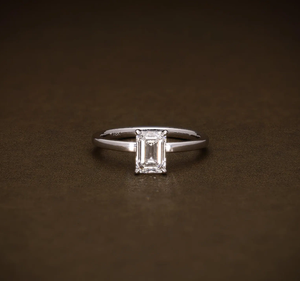 Wholesale 925 <b>Silver</b> Plated IGI Certified Lab Diamond Vintage <b>Emerald</b> Cut <b>Ring</b> Women Engagement Wedding Jewelry Supplier - Product Image 1