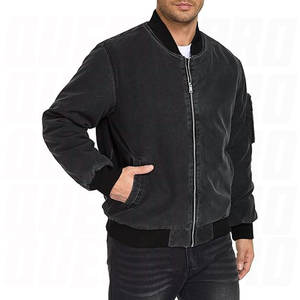 Blouson Bomber Vintage Lavé pour Homme, Veste de Pilote Décontractée Zippée, Coupe-Vent Léger pour Usage Quotidien, Marquage OEM - Product Image 2