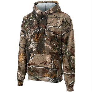 Custom <b>Thick</b> <b>Fleece</b> Lined Pull Over Hoodie 100% Cotton Fabric Men Winter Hunting Camping Forest Hiking - Product Image 2