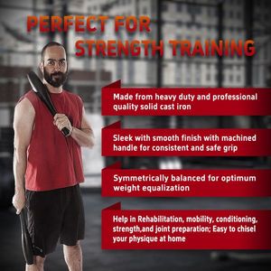 Mazza Indiana in Ferro da 15LB per Allenamento di Forza e Riabilitazione Muscolare - Product Image 5