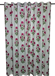 Cortinas 100% algodón con estampado floral multicolor hecho a mano para sala de estar - Todos los tamaños disponibles - Mejor precio - Product Image 4