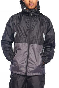 Men <b>Waterproof</b> Windbreaker Tracksuit Full Sleeve Hooded Lightweight Color Blocking Sporty Design With Side Pockets Spring Wear - Product Image 4