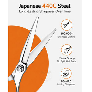 Ensemble de ciseaux de coiffure et de dégradage japonais 440C - Product Image 4