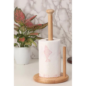 <b>Wood</b> Kitchen Paper <b>Towel</b> Holder Stand Free Standing Detachable stand <b>Wood</b> tissue holder <b>rack</b> Kitchen paper <b>towel</b> stand use - Product Image 1