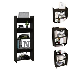 Set ufficio casa 2 pezzi Nottingham con scrivanie per Computer Wengue nero a 7 scaffali e 1 cassetto - Product Image 3